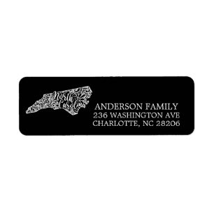 Editable Colour NORTH CAROLINA Moving Announcement Return Address Label