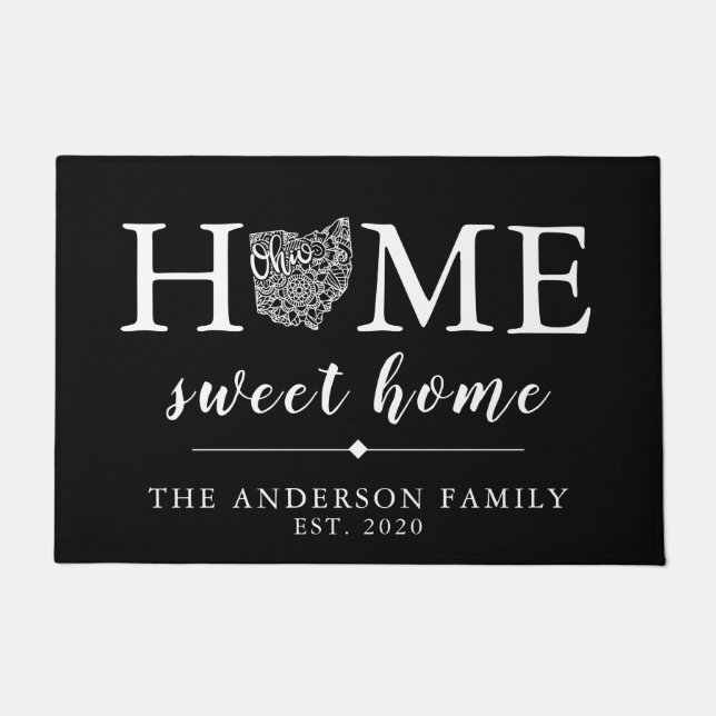 Editable Colour OHIO Personalised State Doormat (Front)