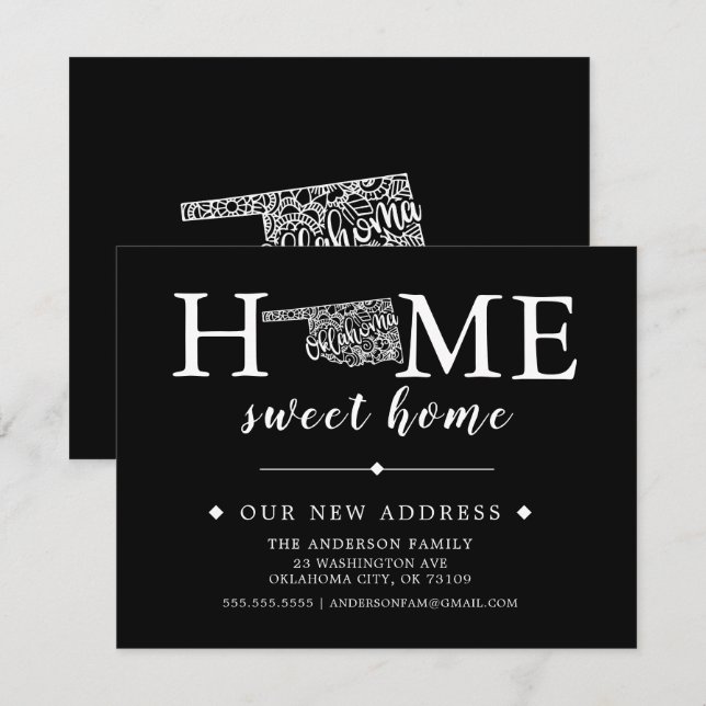 Editable Colour OKLAHOMA Moving Announcement (Front/Back)