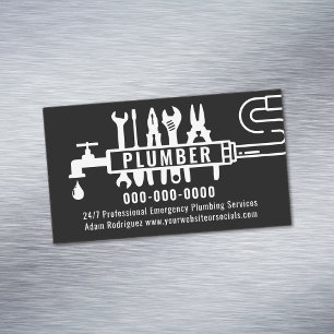 Editable Colour Plumber Business Magnetic Card