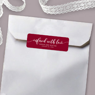Editable Colour Relax Script Infused with Love Return Address Label