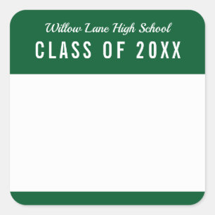 Editable Colour School Class Reunion Name Square Sticker