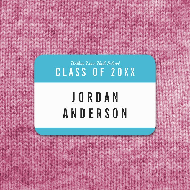 Editable Colour School Class Reunion Name Tag (Creator Uploaded)