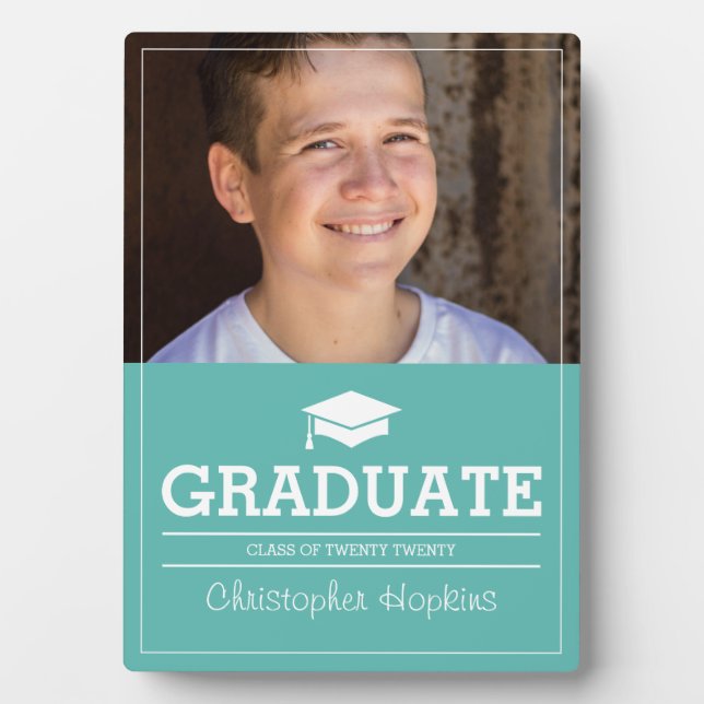 Editable Colour Simple Photo Graduation Plaque (Front)