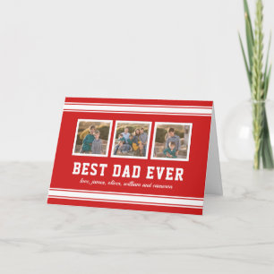 Editable Colour Sporty Best Dad Ever Photo Collage Card