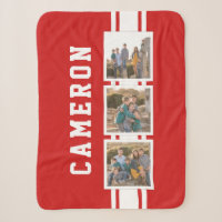 Editable Colour Sporty Varsity White Stripes Photo