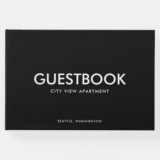 Editable Colour Stylish Sans Serif Modern Guest Book (Front)