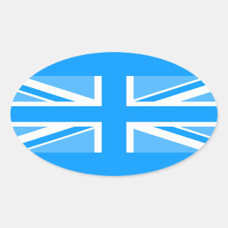 Editable Colour Union Jack Flag Oval Sticker