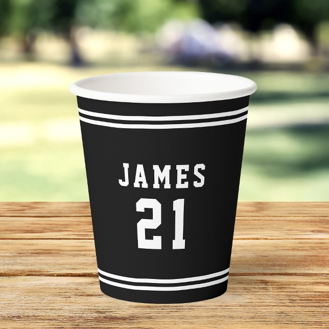 Editable Colour Varsity Add Name Number Paper Cups (Creator Uploaded)