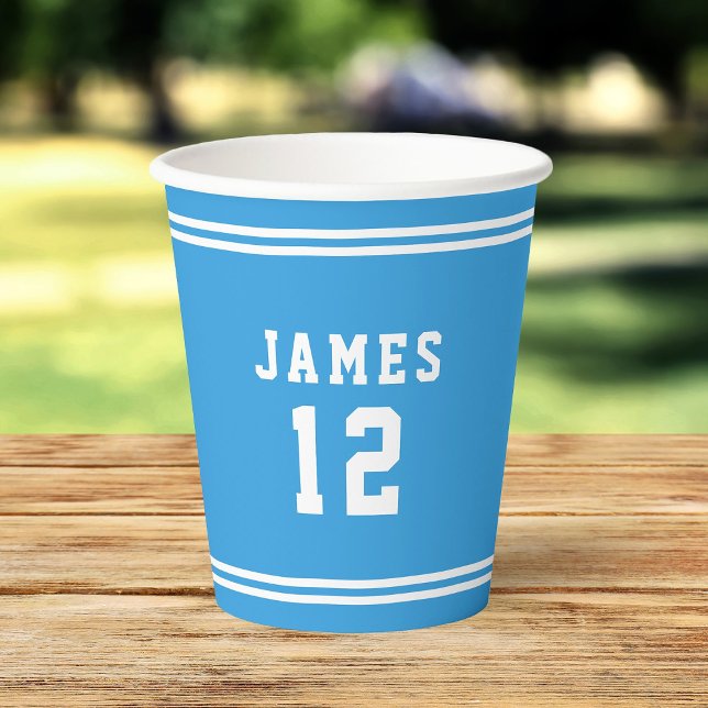 Editable Colour Varsity Add Name Number Paper Cups (Creator Uploaded)