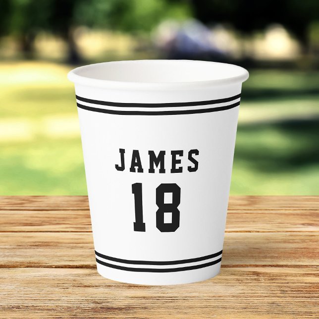 Editable Colour Varsity Add Name Number Paper Cups (Creator Uploaded)