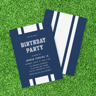 Editable Colour Varsity Any Age Birthday Party Invitation