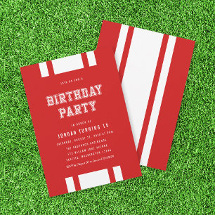 Editable Colour Varsity Any Age Birthday Party Invitation