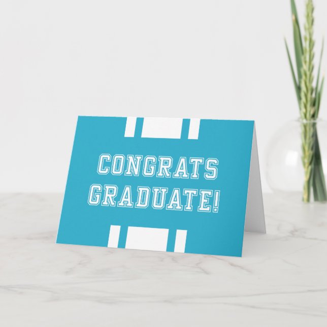Editable Colour Varsity Congrats Graduate Card (Front)