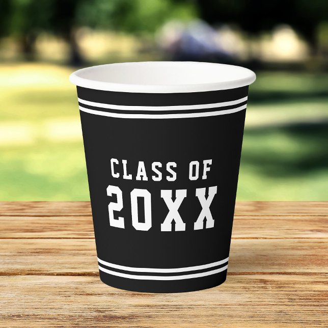 Editable Colour Varsity Graduating Class Year Pape Paper Cups (Creator Uploaded)
