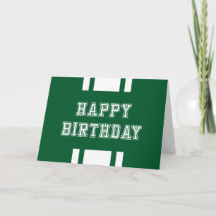 Editable Colour Varsity Happy Birthday Card