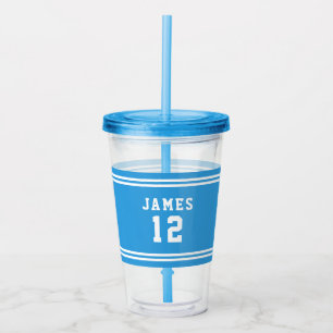 Editable Colour Varsity Name Number Acrylic Tumbler