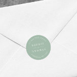 Editable Colour Wedding Return Address Modern Classic Round Sticker<br><div class="desc">Editable Colour Wedding Return Address Modern Classic Round Sticker with text in white against an editable background colour; to change it from black to a colour of your choice, click the customise button. Personalise it by replacing the placeholder text. For more options such as to change the font, it's size...</div>