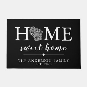 Editable Colour WISCONSIN Personalised State Doormat