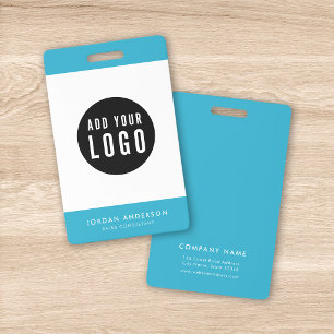 Editable Colours Add Your Logo Simple Employee ID Badge