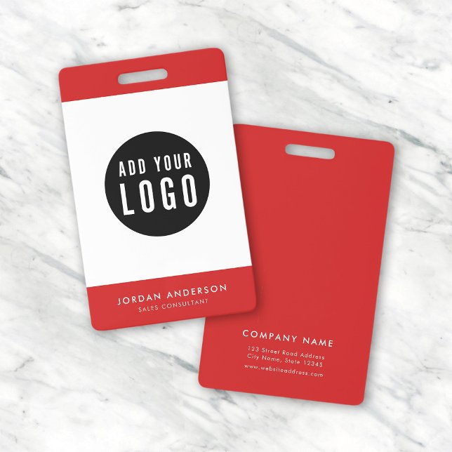 Editable Colours Add Your Logo Simple Employee ID Badge (Creator Uploaded)
