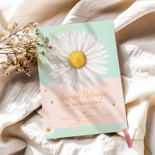 Editable Colours ANY AGE Daisy Summer Birthday Invitation