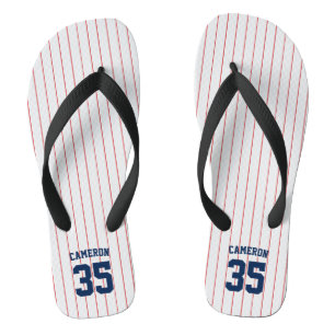 Editable Colours Baseball Jersey Stripes Name Thongs