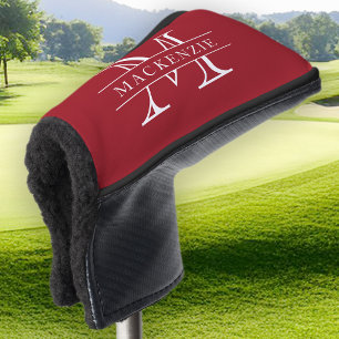 Editable Colours Classic Border Name Monogram Golf Head Cover