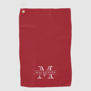 Editable Colours Classic Border Name Monogram Golf Towel