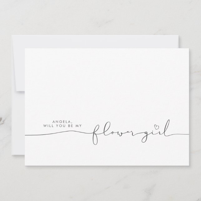 Editable Colours Flower Girl Minimalist Typography (Front)
