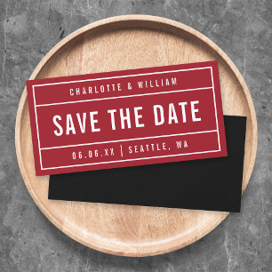 Editable Colours Modern Bordered Bold Save the Dat Save The Date