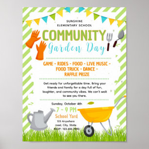 Editable community garden fundraiser flyer poster