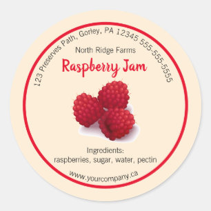 Editable Company Raspberry Jam Label