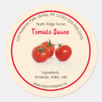 Editable Company Tomato Preserve Label