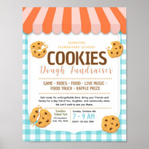 Editable cookies dough fundraiser flyer poster