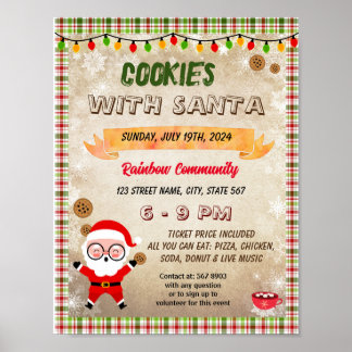 Editable Cookies with Santa flyer poster
