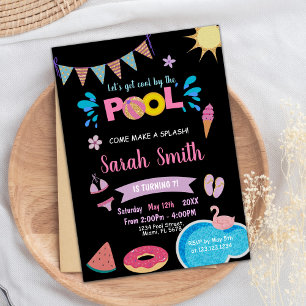 Editable Cool Summer Swim Party Invite for Boys