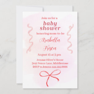 Editable Coquette Baby Shower Invitation 1