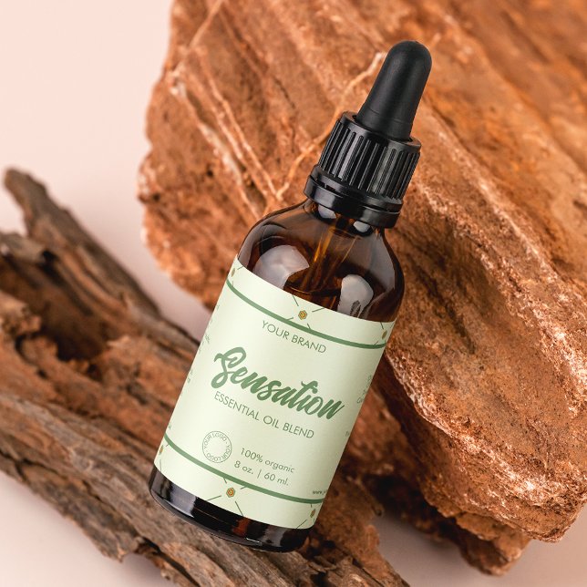 Editable Cosmetic Dropper Bottle Label Retro Green (Creator Uploaded)