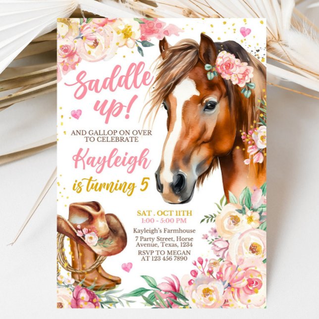 Editable Cowgirl Birthday Invitation Template Girl (Creator Uploaded)