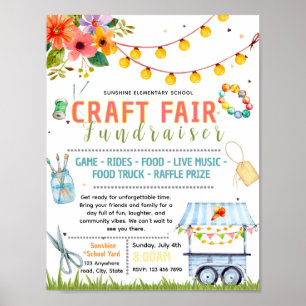 Editable craft fair fundraiser flyer poster