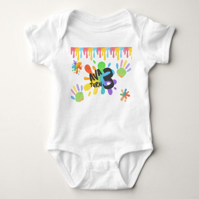 Editable Crayon Style – Artsy Paint & Palette Part Baby Bodysuit (Front)