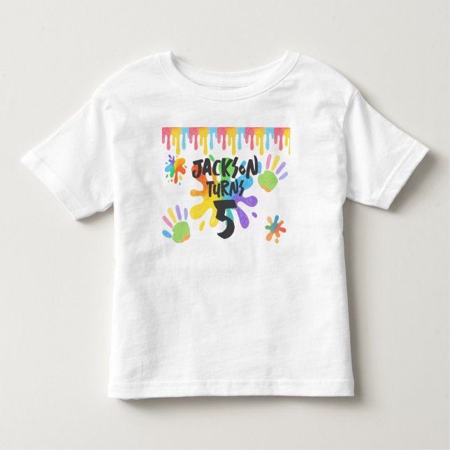 Editable Crayon Style – Artsy Paint & Palette Part Toddler T-Shirt (Front)
