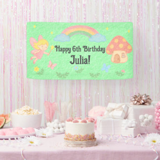 Editable Crayon Style – Fairy Mushroom Forest  Banner