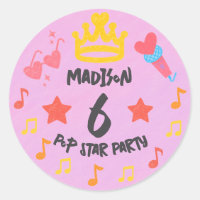 Editable Crayon Style – Pop Star Diva Birthday