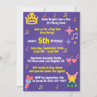 Editable Crayon Style – Pop Star Diva Party