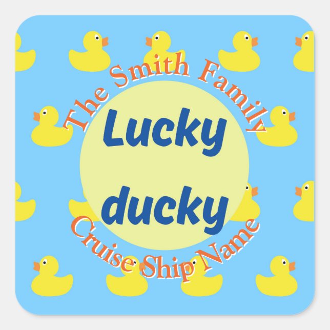  Editable Cruise Duck Square Sticker (Front)
