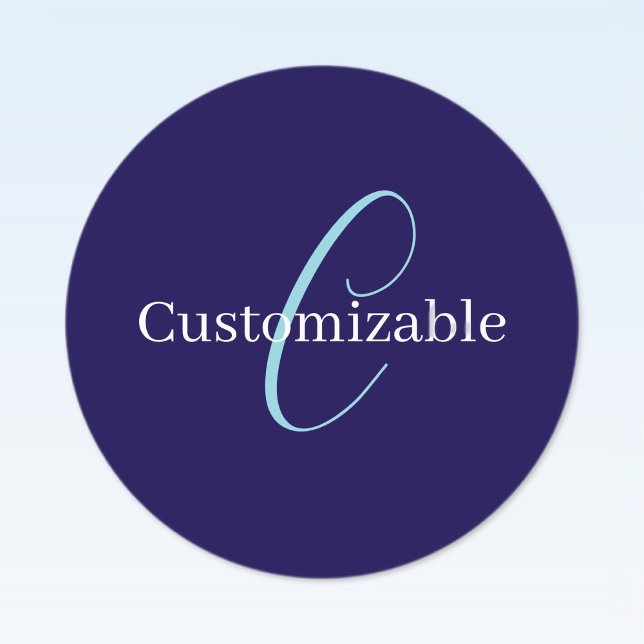 Editable Cursive Script Monogram Purplish Blue (Creator Uploaded)