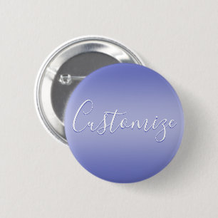 Editable Cursive Script   White & Purple Violet 6 Cm Round Badge