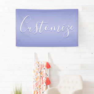 Editable Cursive Script   White & Purple Violet Banner